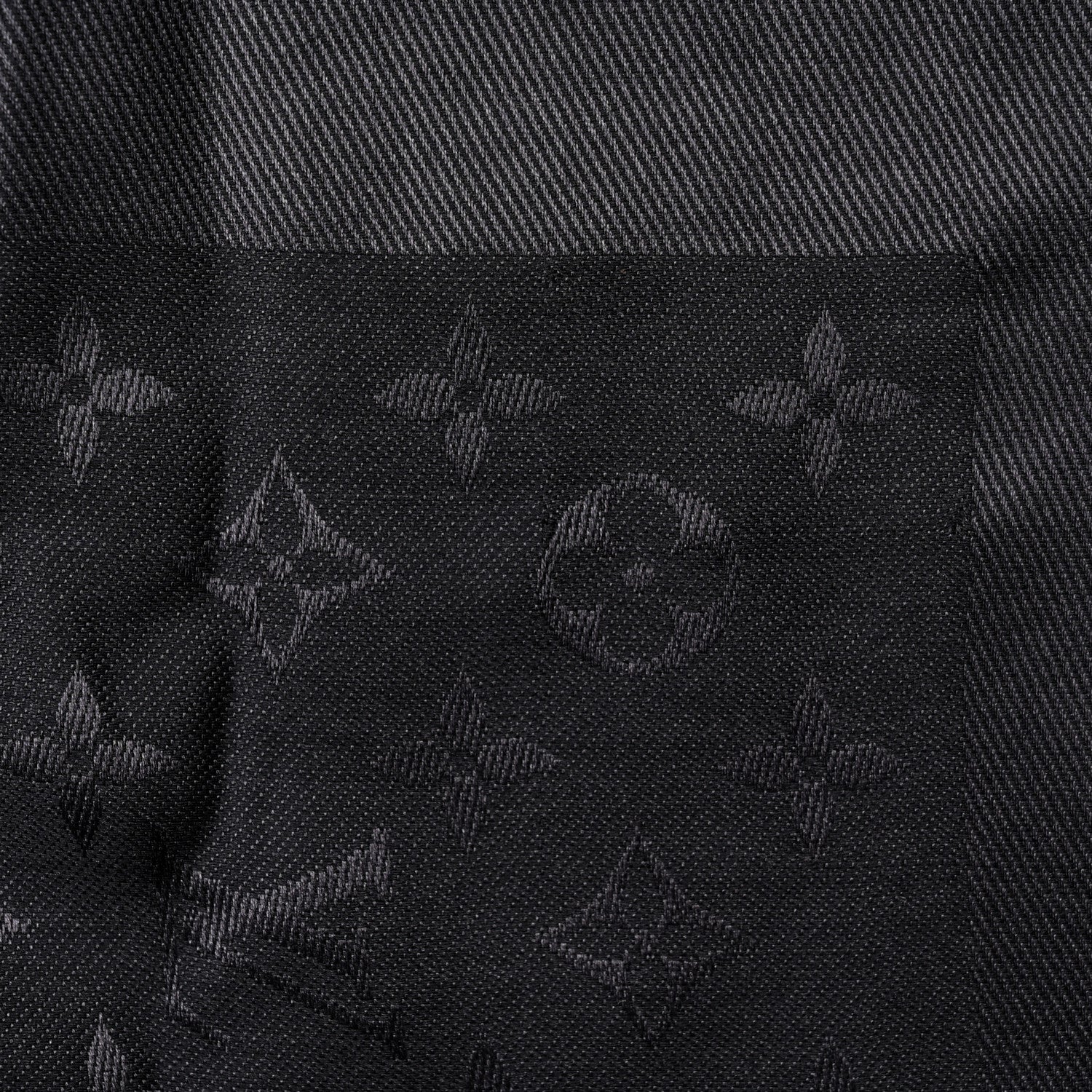 Louis Vuitton Silk Lurex Wool Monogram Shine Shawl Black 3 of 4