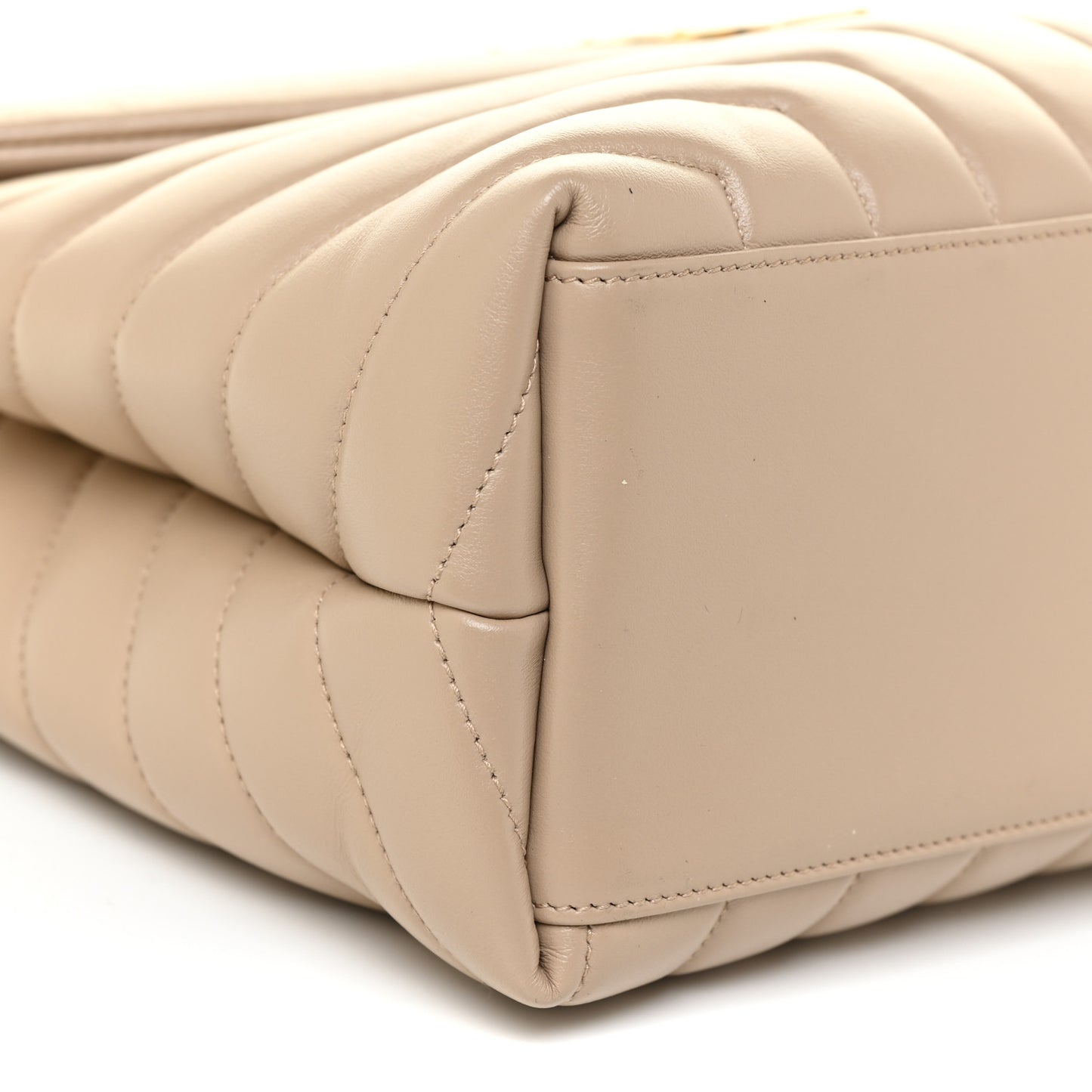 Calfskin Y Quilted Monogram Medium Loulou Chain Satchel Dark Beige
