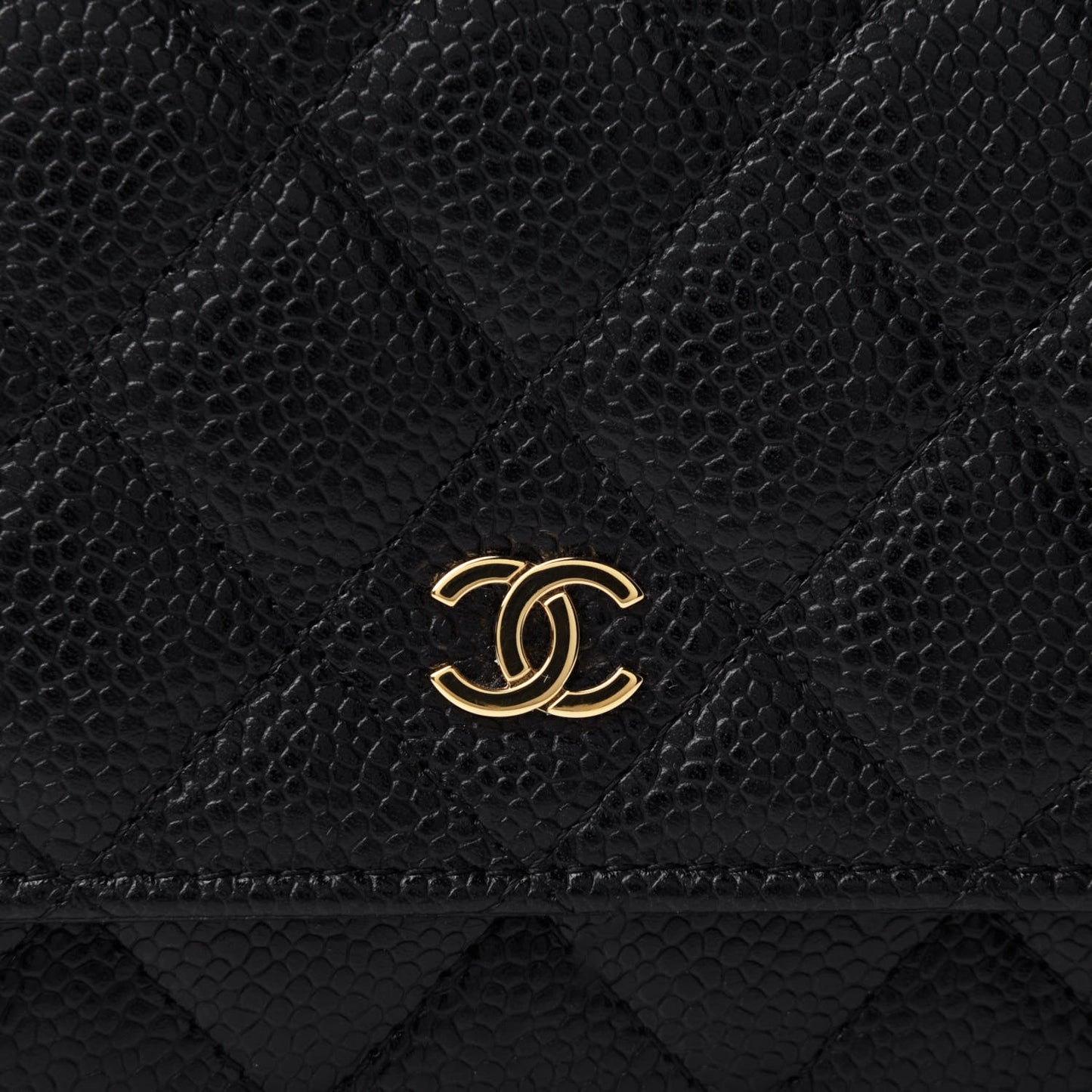 Caviar Quilted Wallet On Chain WOC Black