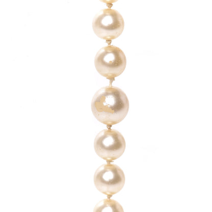 Chanel Pearl Crystal Long CC Necklace Gold 10 of 13
