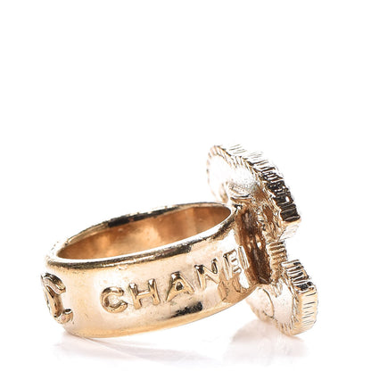Chanel Enamel Crystal CC Ring 6.5 Gold 4 of 5