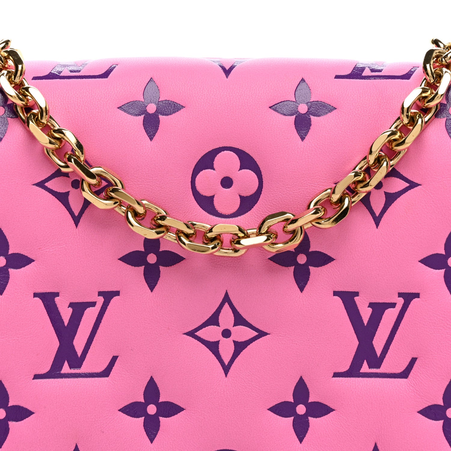 Louis Vuitton Lambskin Embossed Monogram Vuittamins Pochette Coussin Rose Violet 8 of 10