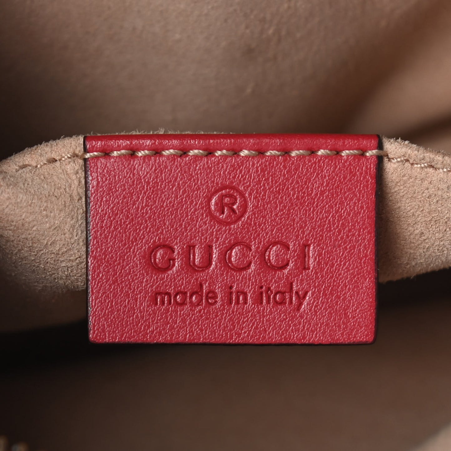 Calfskin Matelasse Mini GG Marmont Chain Shoulder Bag Hibiscus Red