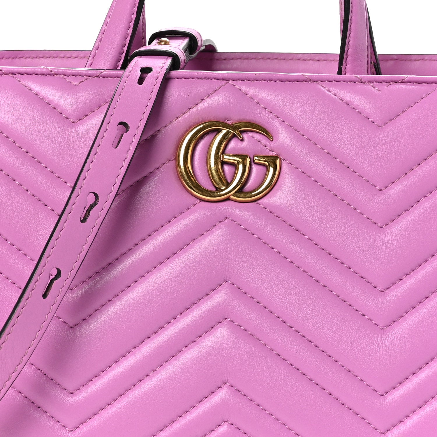 Gucci Calfskin Matelasse Small GG Marmont Tote Candy Mousse 8 of 12
