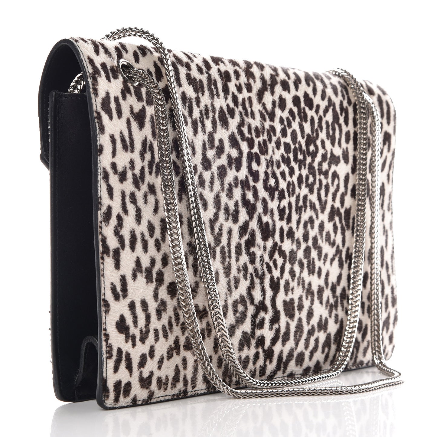 Calf Hair Leather Snow Leopard Medium Betty White Black