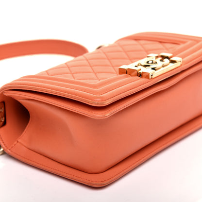 Chanel Lambskin Quilted Small Boy Flap Orange 6 of 10