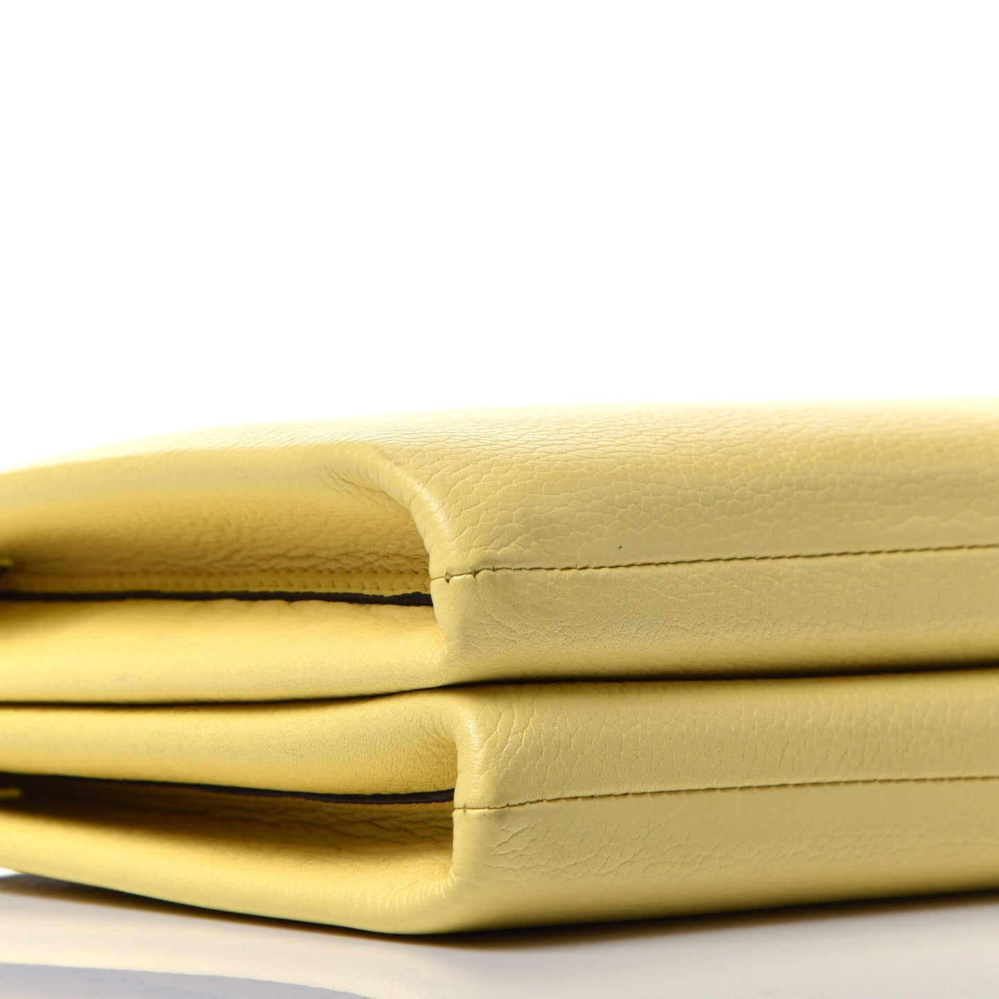 Grained Calfskin Milla Double Crossbody Bag Custard Yellow