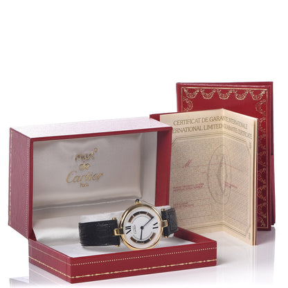 Cartier Sterling Silver Vermeil Alligator 30mm Must De Cartier Quartz Watch 9 of 9