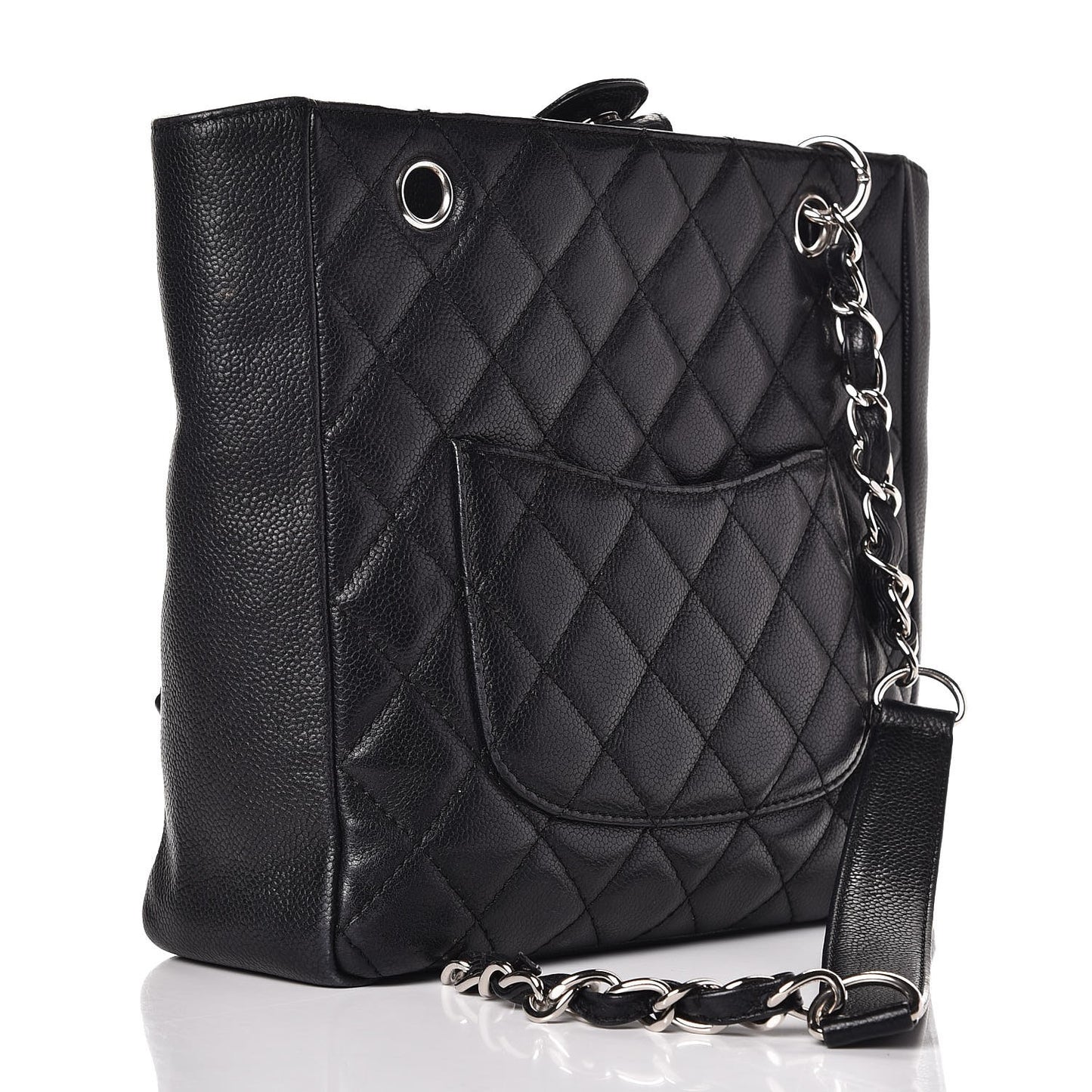 Caviar Petit Shopping Tote PST Black