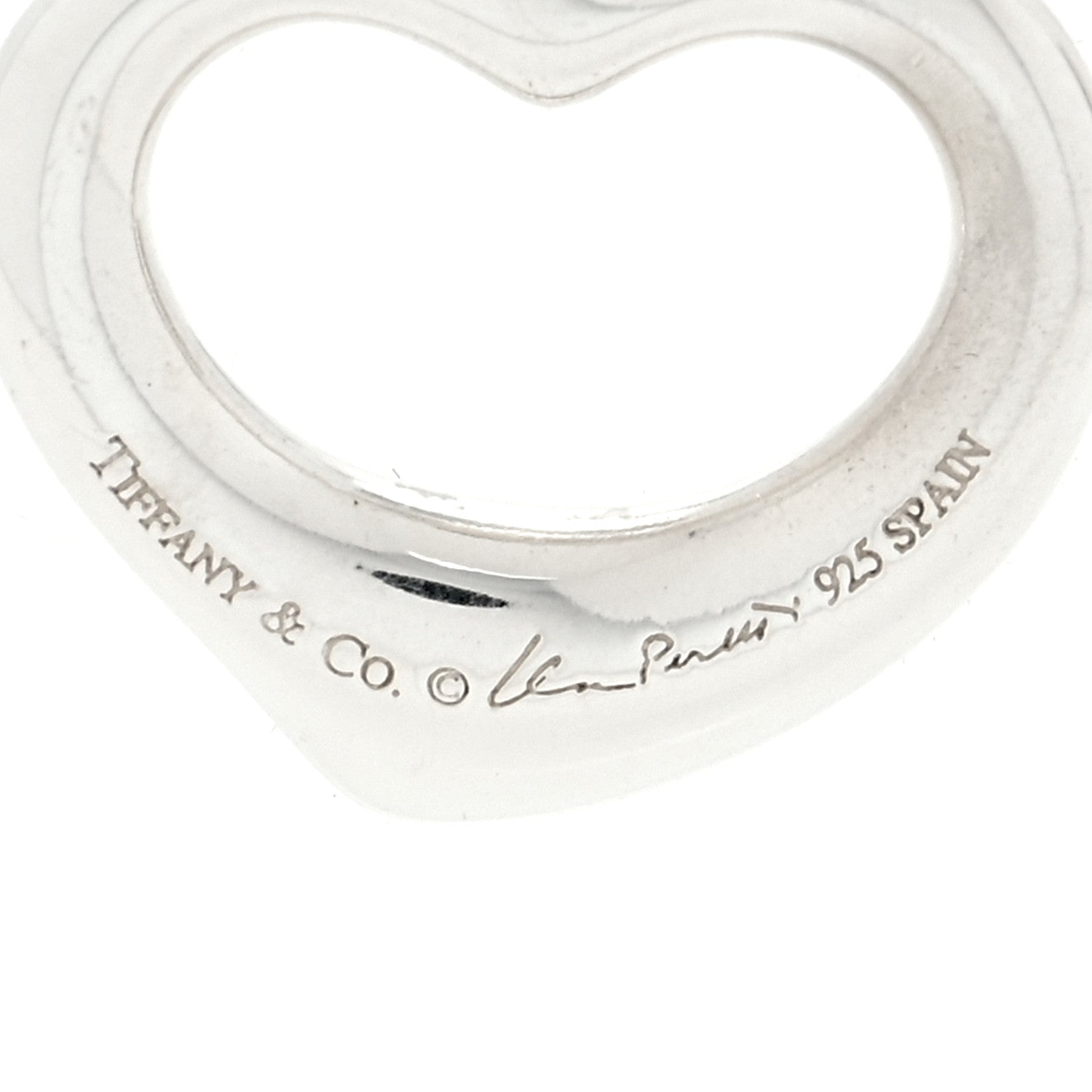 Tiffany Sterling Silver 16mm Elsa Peretti Open Heart Pendant 3 of 3