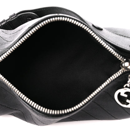 Gucci Sakai Be Green Calfskin Diagonal Stitched Mini Blondie Barrel Shoulder Bag Black 5 of 9