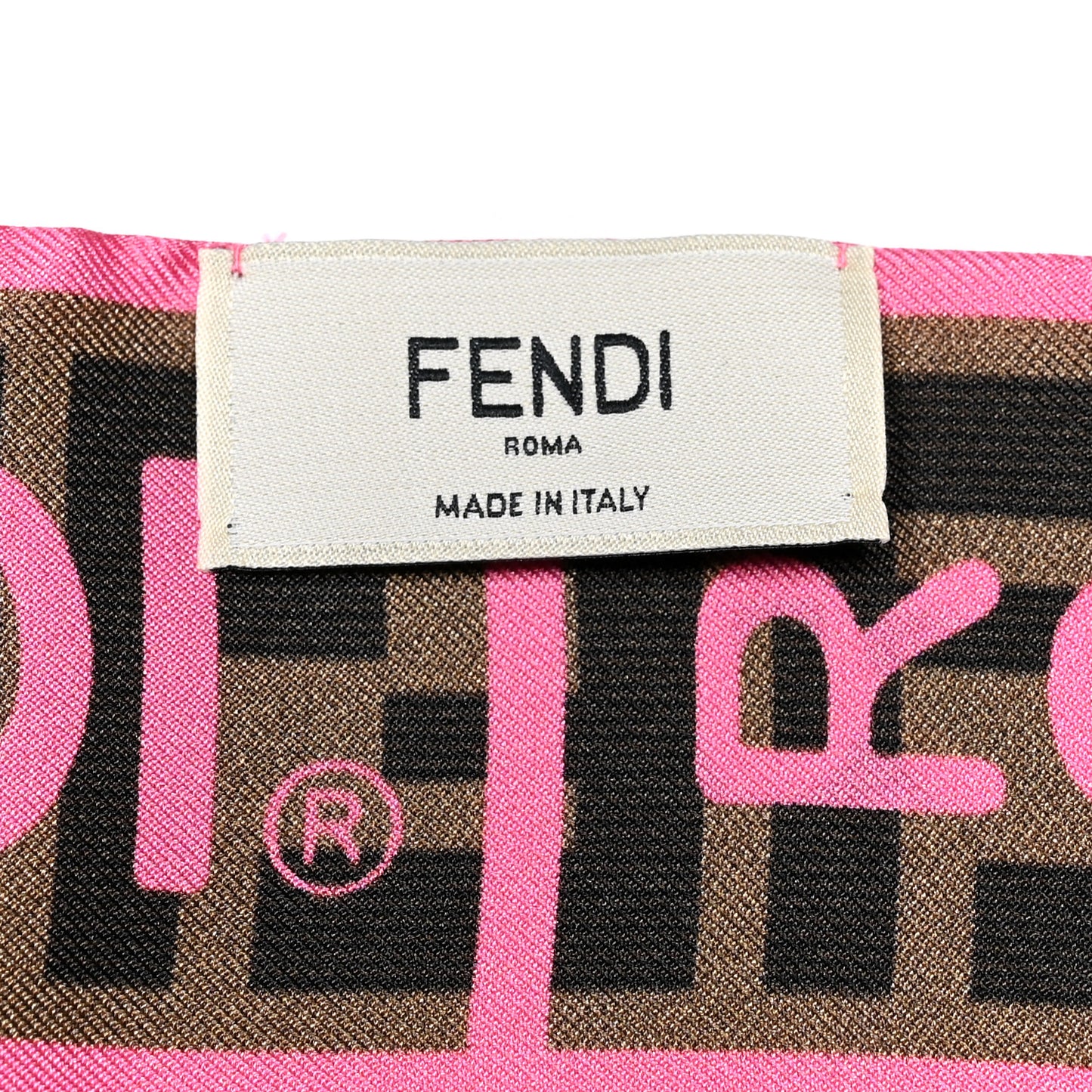 Silk FF 1974 Roma Logo Wrappy Scarf Rosa Fluo