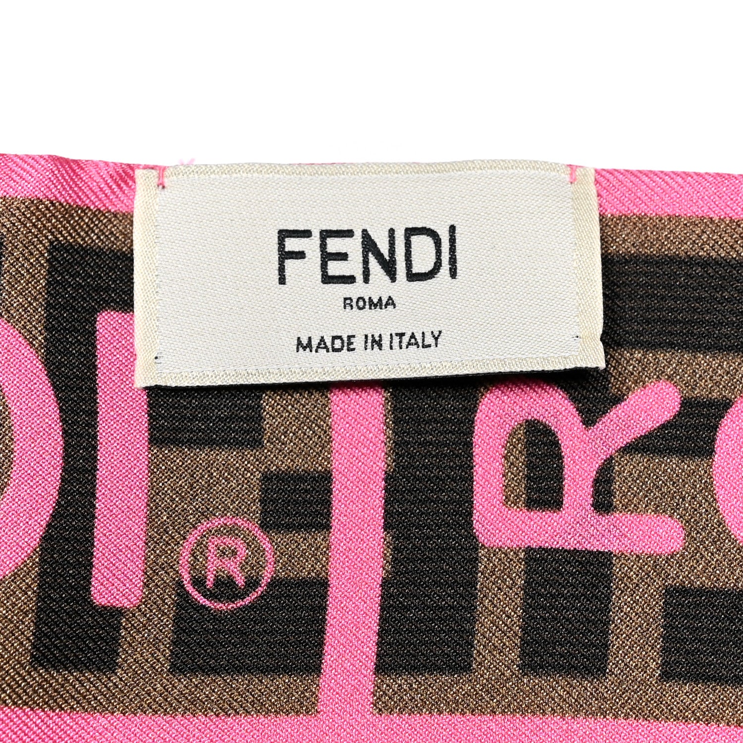 Fendi Silk FF 1974 Roma Logo Wrappy Scarf Rosa Fluo 3 of 3