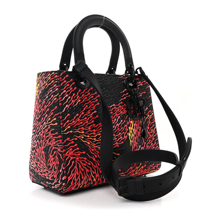 Christian Dior X BHARTI KHER Calfskin Embossed Matte Medium Lady Dior Art Black Multicolor 3 of 11