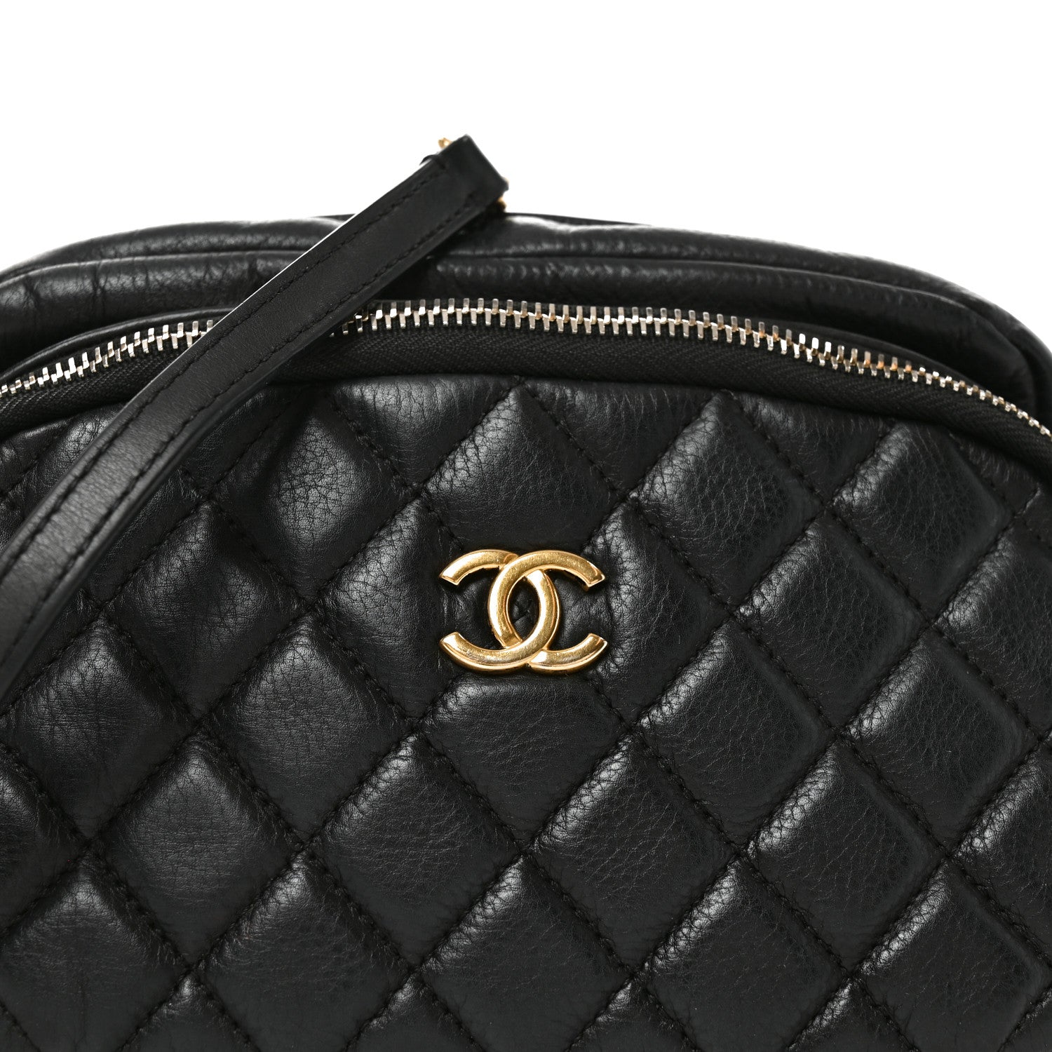Chanel Calfskin Quilted Day Trips Camera Case Black 8 of 10