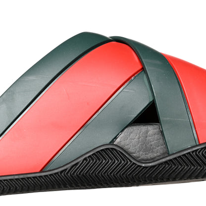 Gucci Rubber Web Mens Criss Cross Slide Sandals 10 Green Red 9 of 10