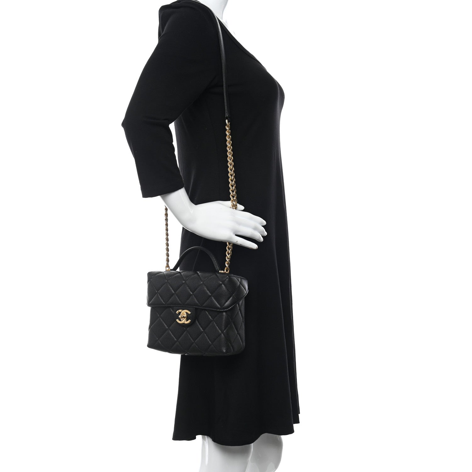 Chanel Caviar Quilted Handy Box Vanity Case Black 2 of 12
