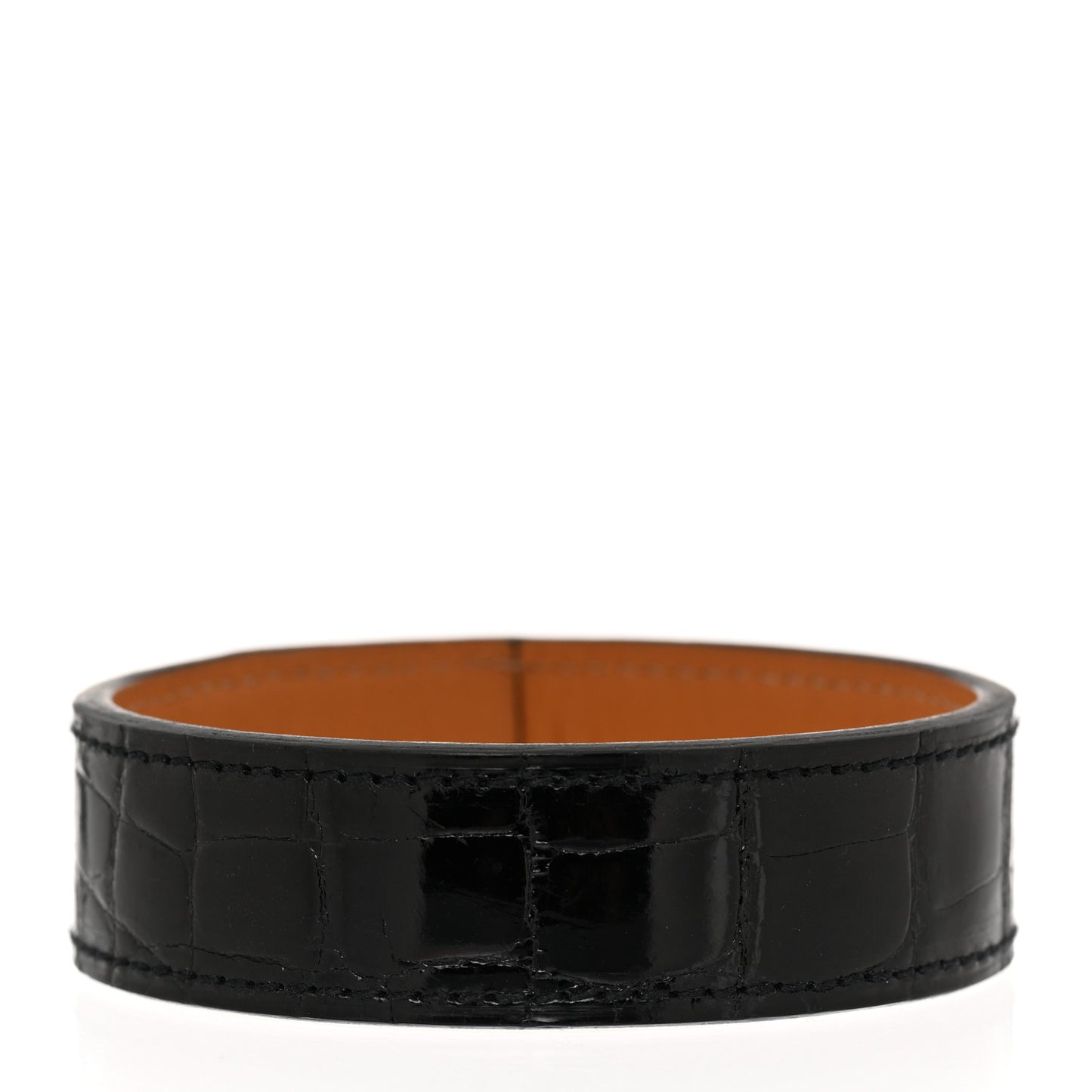 Matte Alligator Narrow Jack Bracelet M Black