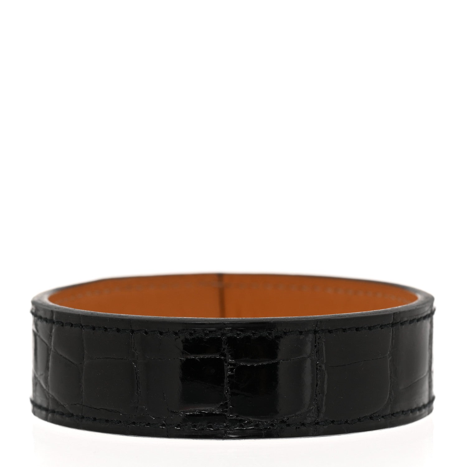 Hermes Matte Alligator Narrow Jack Bracelet M Black 3 of 6