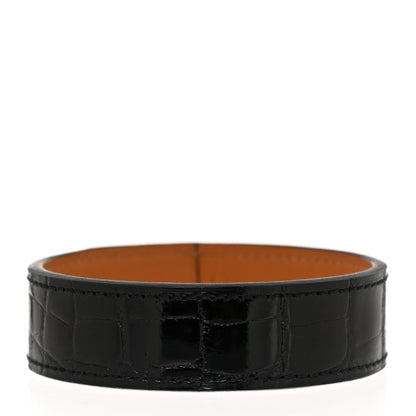 Hermes Matte Alligator Narrow Jack Bracelet M Black 3 of 6