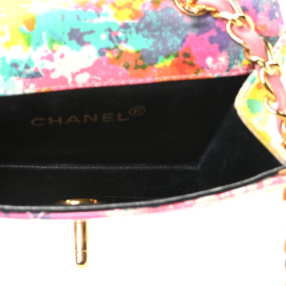 Chanel Satin Printed Watercolor Micro Flap Multicolor 4 of 7