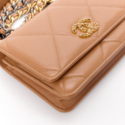 Chanel Lambskin Quilted Chanel 19 Wallet On Chain WOC Brown 10 of 12