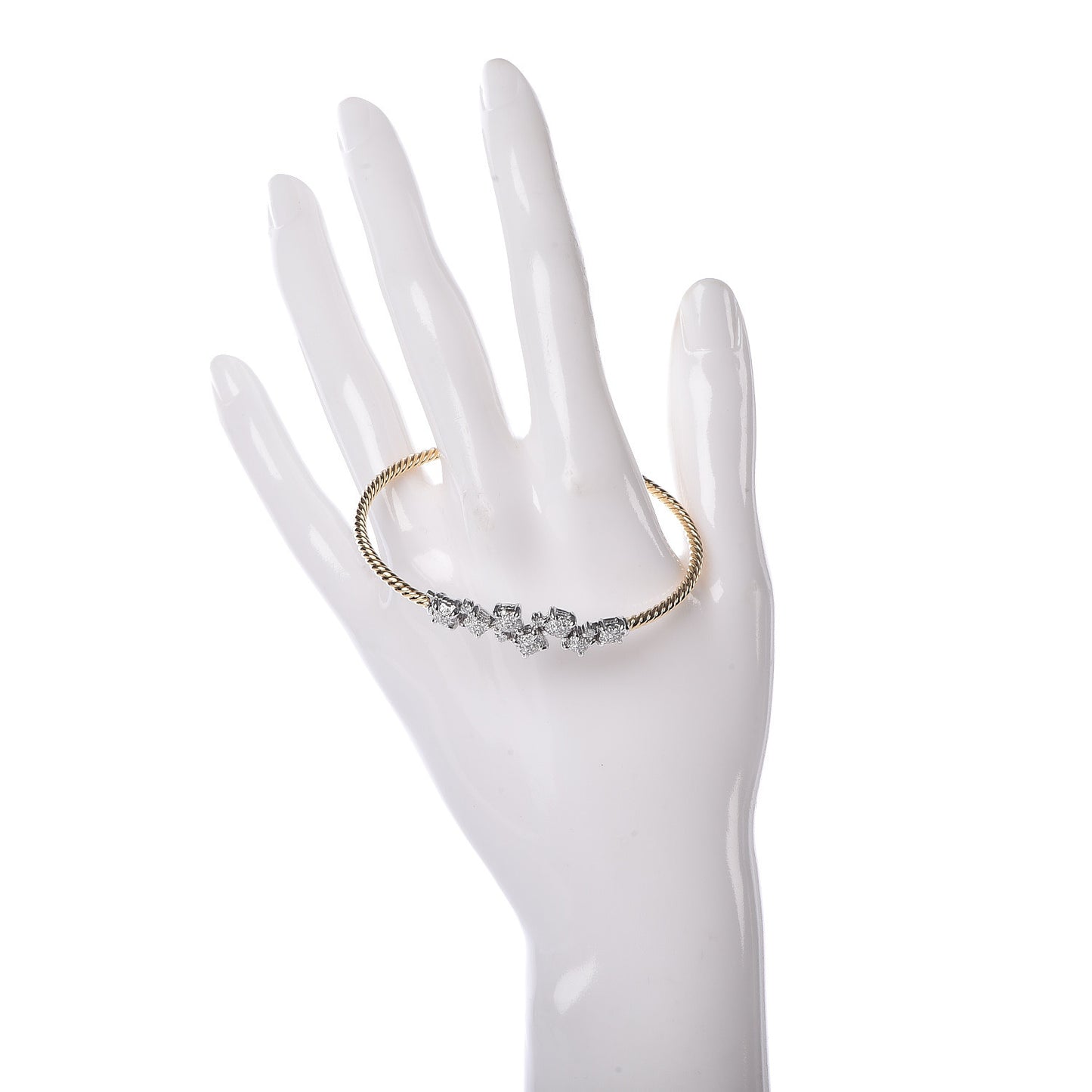 18K Yellow White Gold Diamond Precious Chatelaine Bracelet
