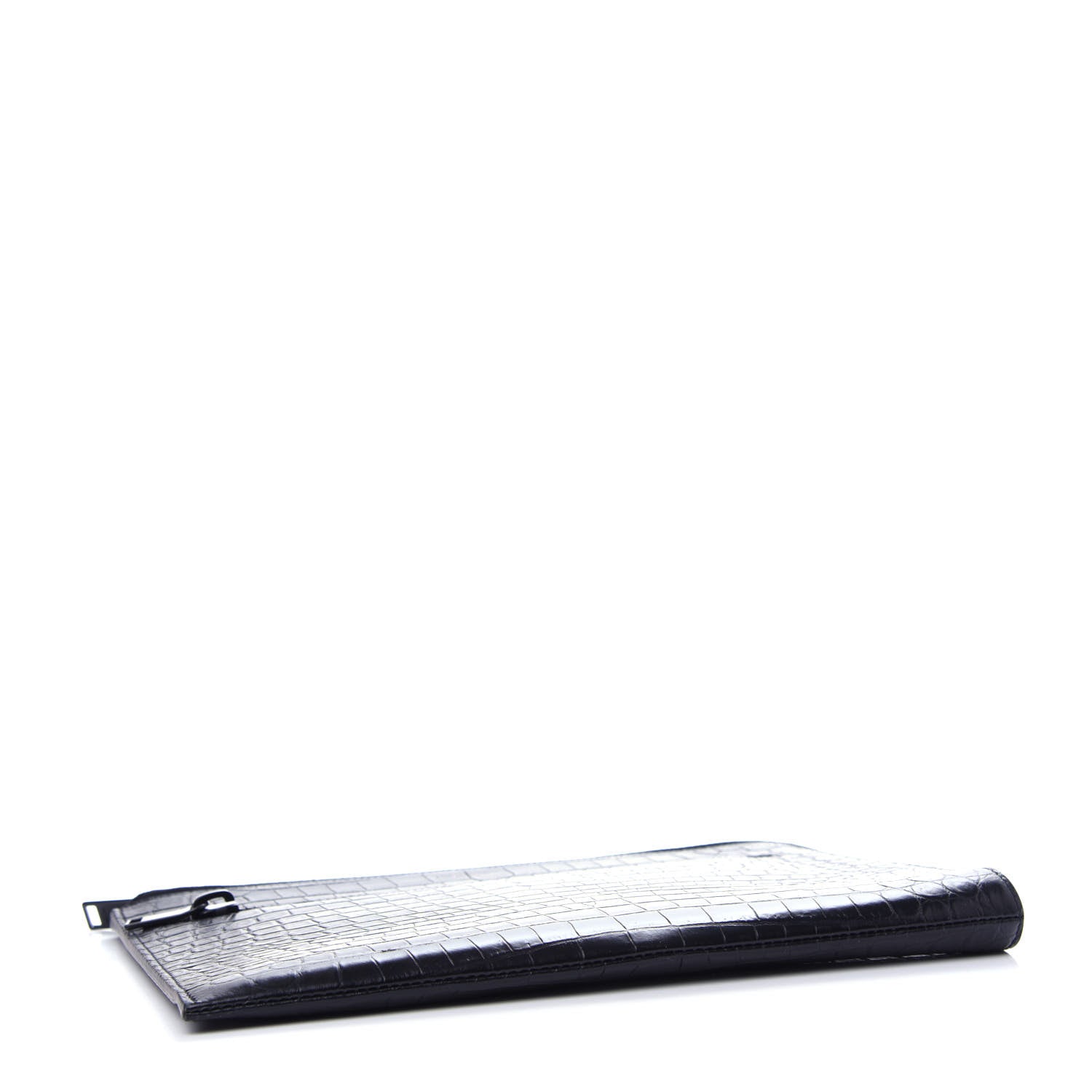 Saint Laurent Calfskin Crocodile Embossed iPad Case Black 4 of 7