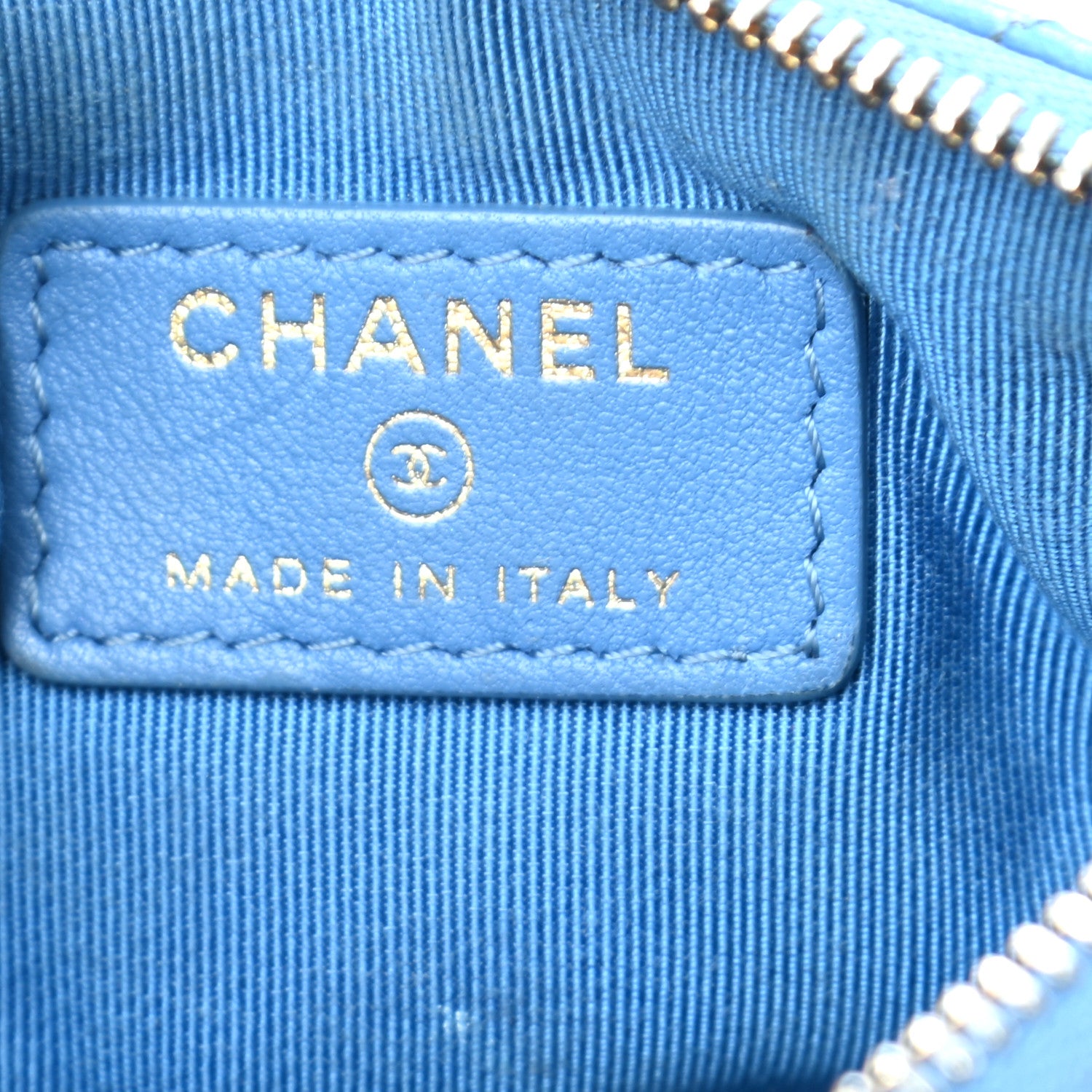 Chanel Lambskin Quilted Small Cosmetic Case Light Blue 6 of 13