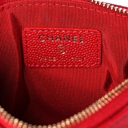 Chanel Caviar Quilted Small Cosmetic Case Red 6 of 9
