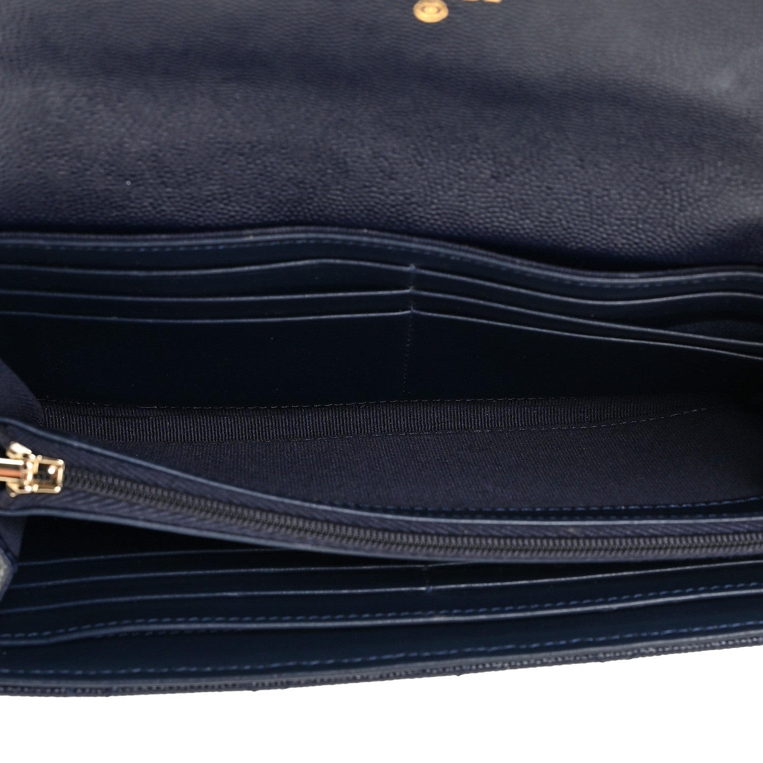 Chanel Caviar Quilted Large Gusset Flap Wallet Navy 6 of 15