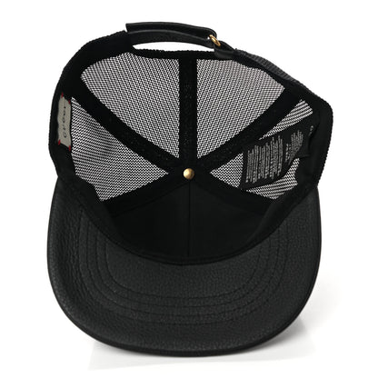 Gucci Grained Calfskin Logo Baseball Hat L Black 7 of 9