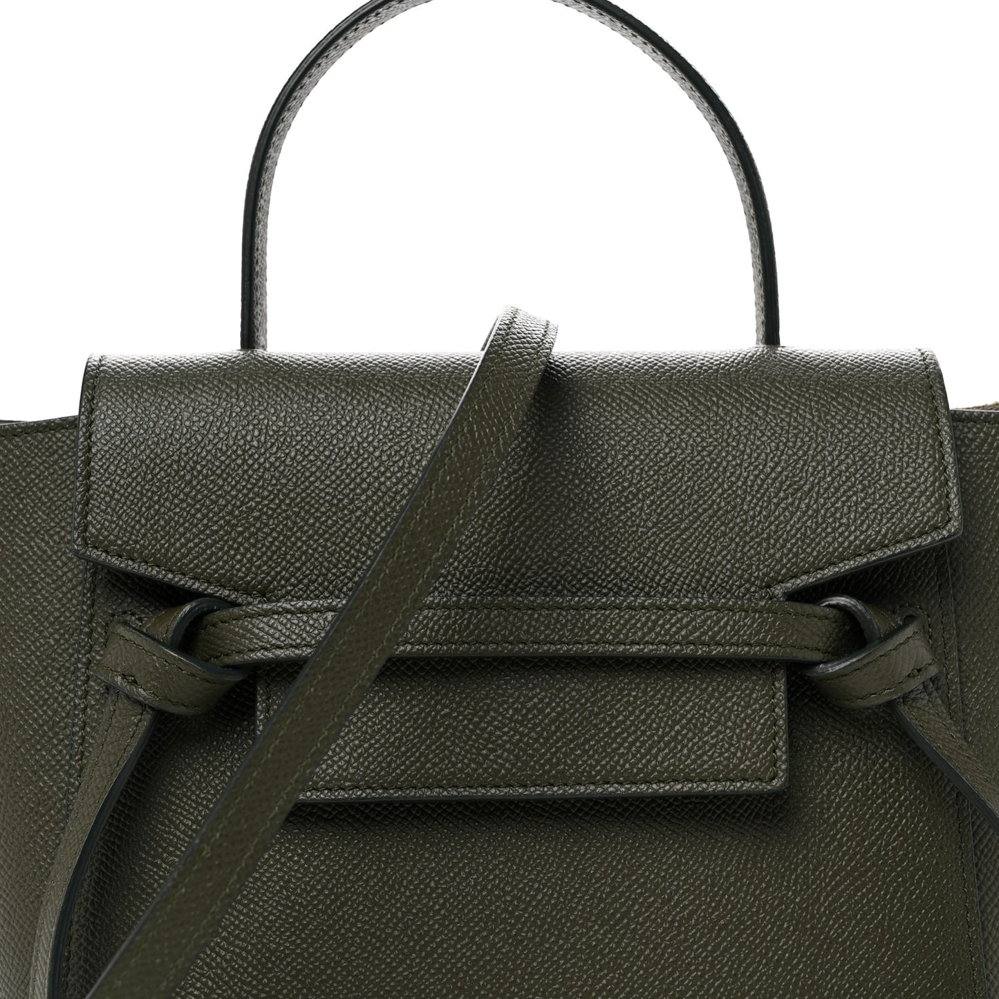 Grained Calfskin Nano Belt Bag Army Green