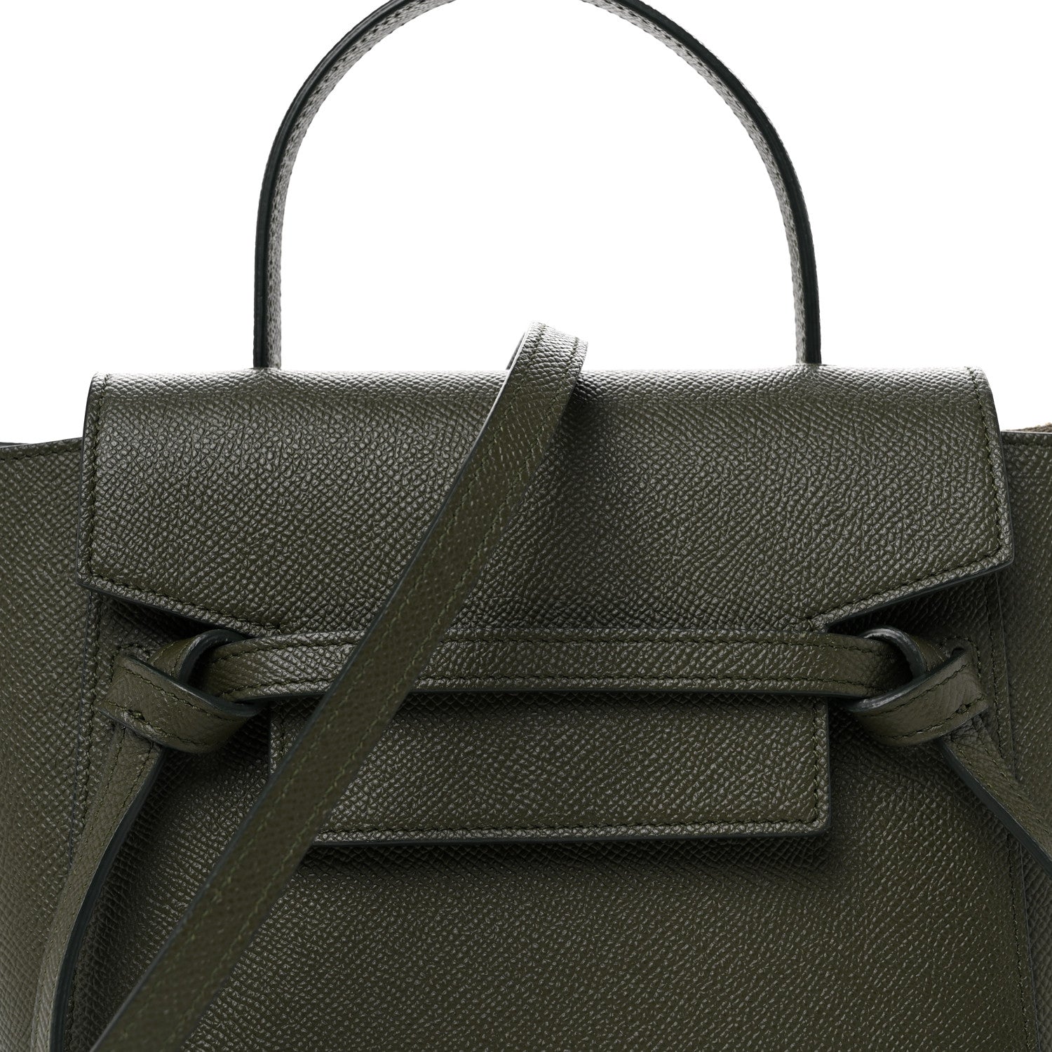Celine Grained Calfskin Nano Belt Bag Army Green 8 of 10
