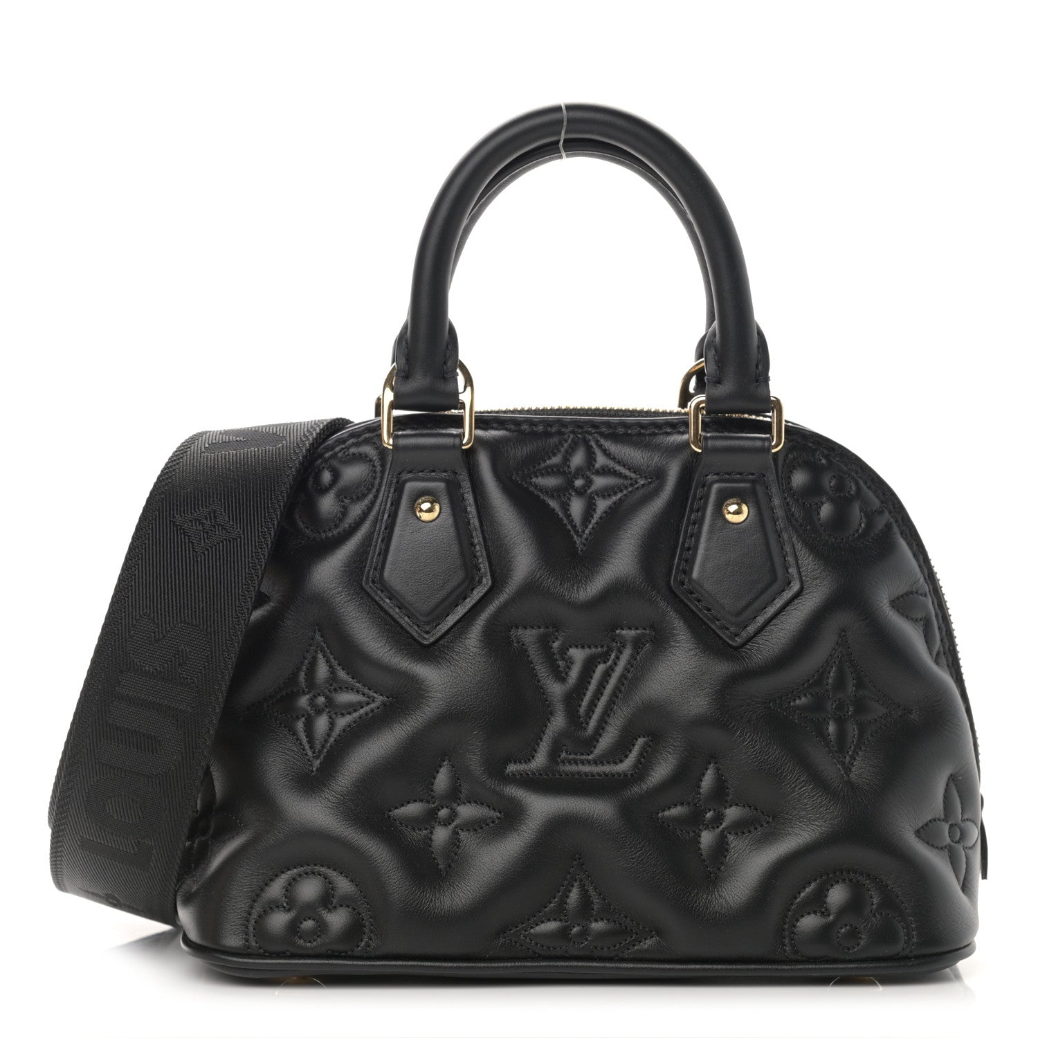Louis Vuitton Calfskin Bubblegram Alma BB Black 1 of 10