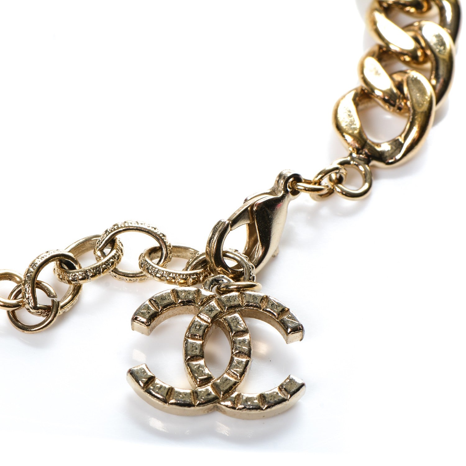 Chanel Crystal Chain Logo Bracelet Gold 4 of 4