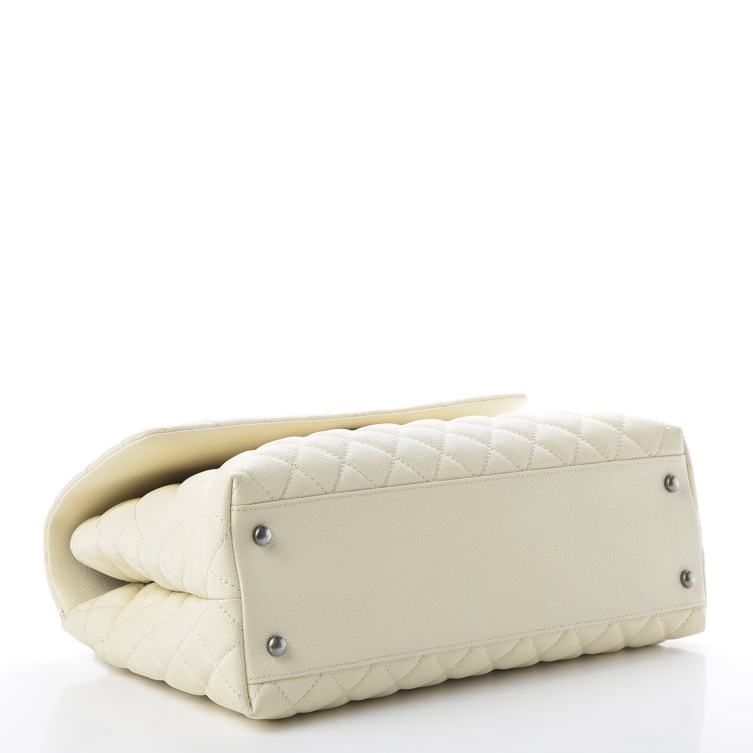 Chanel Caviar Lizard Quilted Medium Coco Handle Flap White 4 of 12