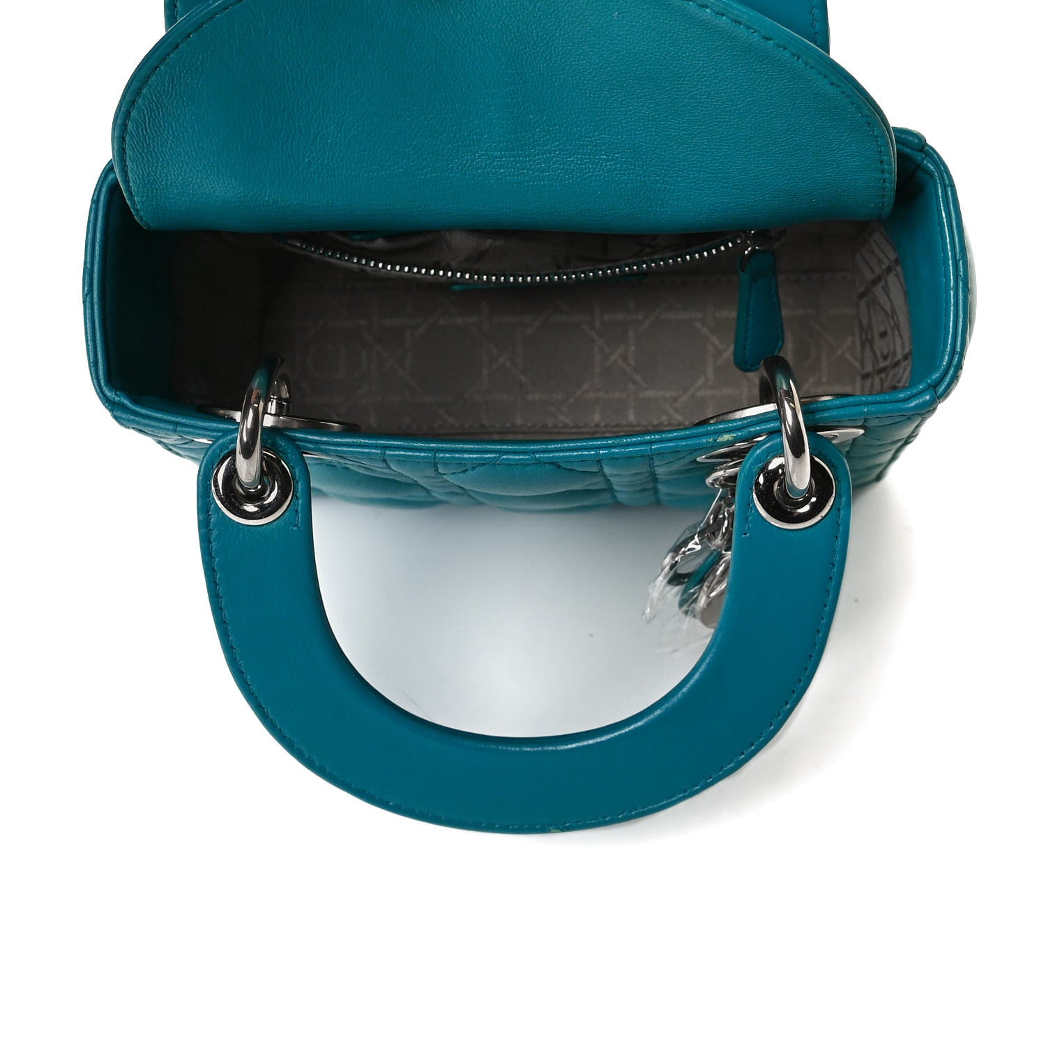 Christian Dior Lambskin Cannage Mini Lady Dior Turquoise 4 of 17