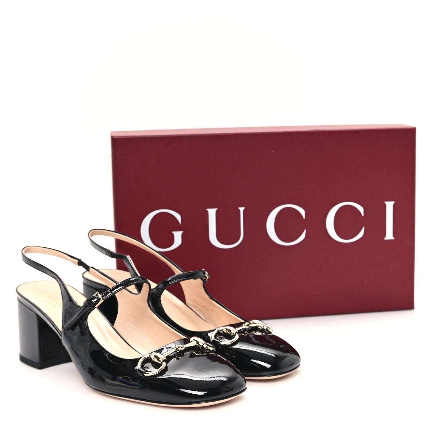 Vernice Crystal Horsebit Charlotte 42mm Slingback Pumps 39 Black