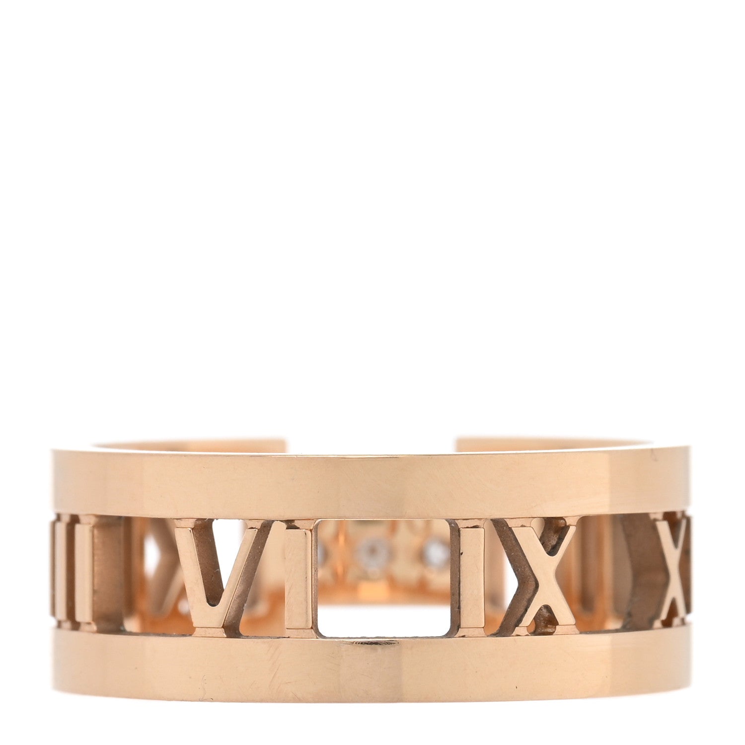 Tiffany 18K Rose Gold Diamond Atlas Open Ring 61 9.5 3 of 5
