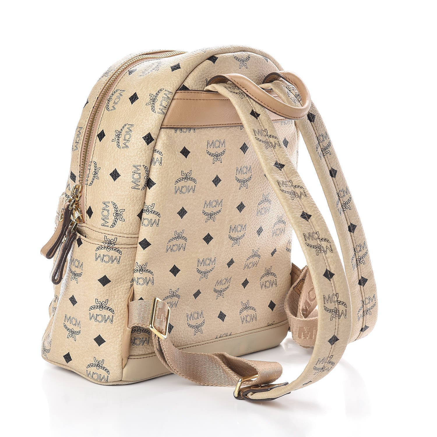 MCM Visetos Studded Small Stark Backpack Beige 3 of 11