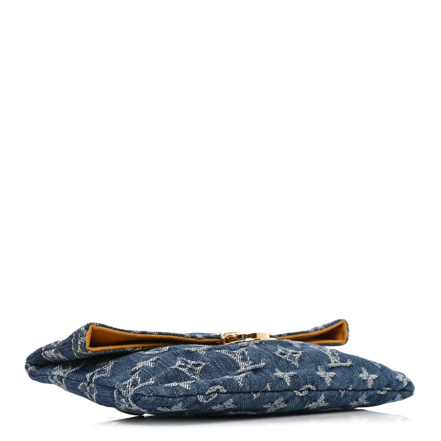 Monogram Denim Pochette Plat Clutch Blue