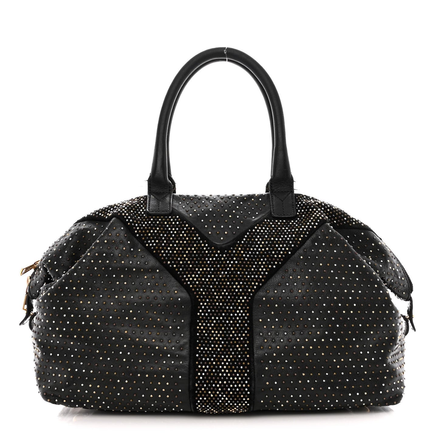 Calfskin Rock Studded Easy Sac Black