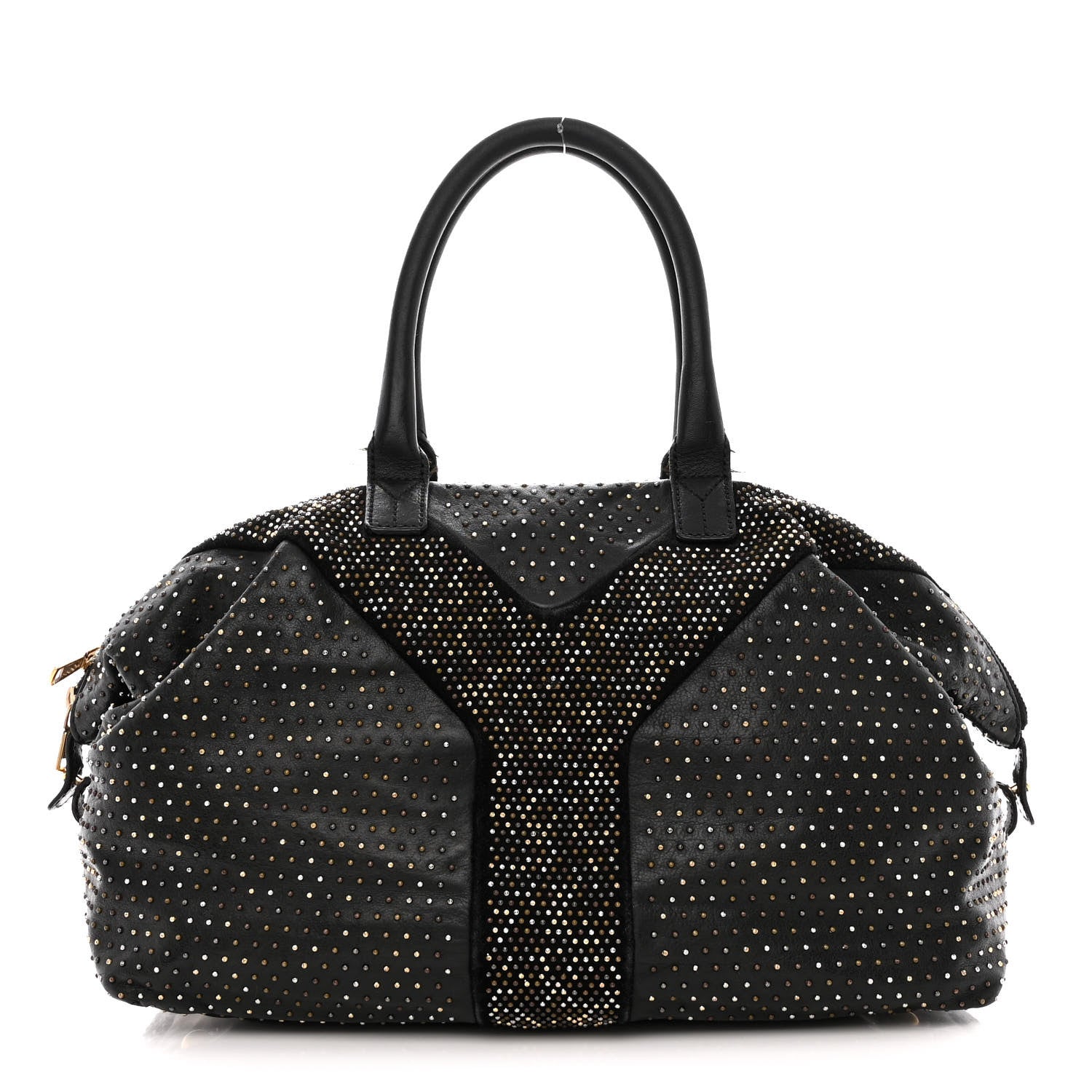 Saint Laurent Calfskin Rock Studded Easy Sac Black 1 of 24