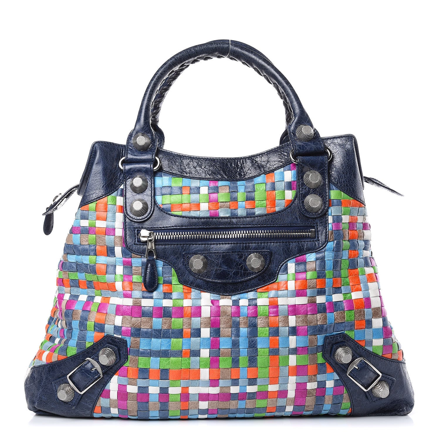 Balenciaga Agneau Lattice Woven Giant 21 Brief Multicolor Officier 1 of 11