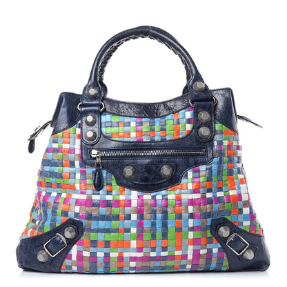 Balenciaga Agneau Lattice Woven Giant 21 Brief Multicolor Officier 1 of 11