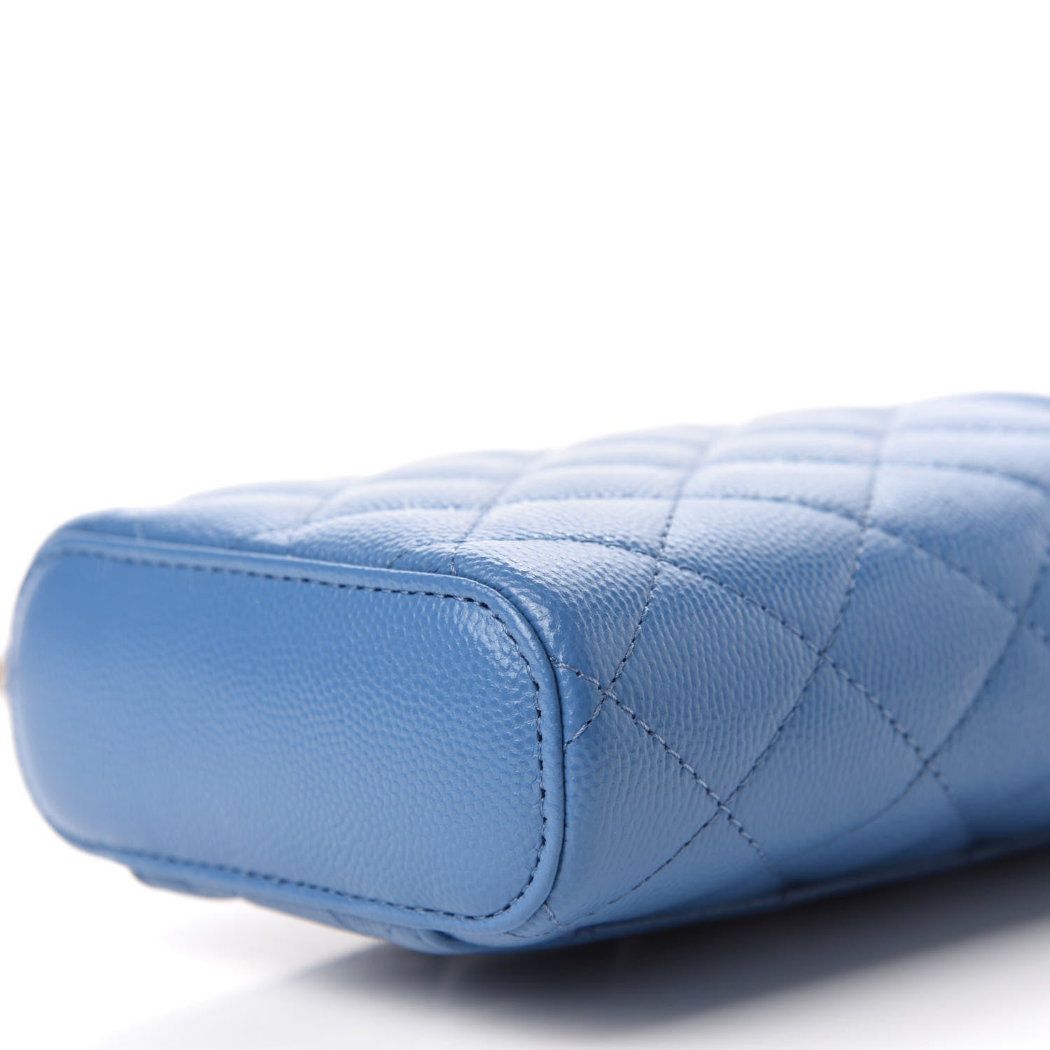 Chanel Caviar Quilted Phone Holder With Chain Blue 7 of 11
