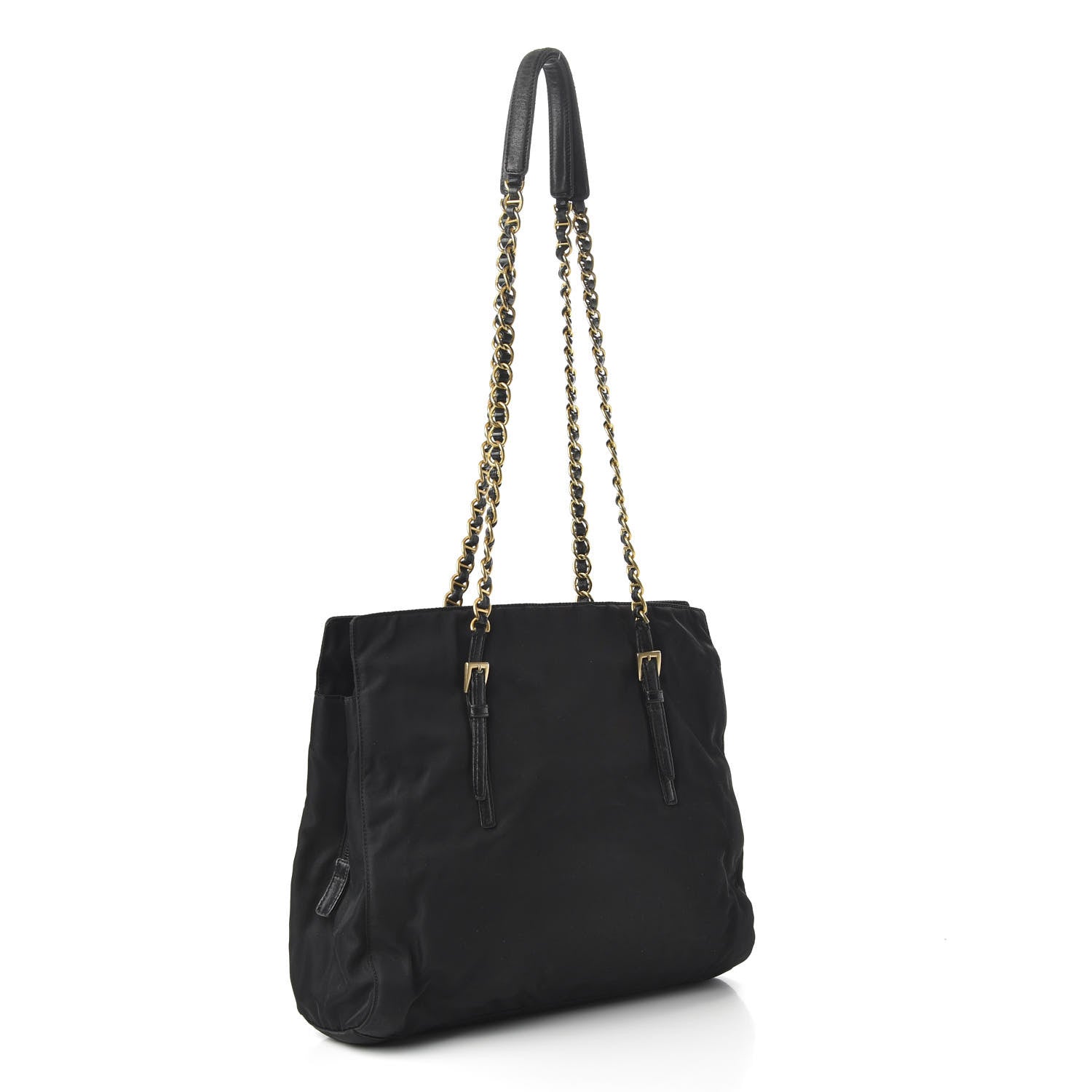Prada Tessuto Nylon Chain Shoulder Bag Black 3 of 9