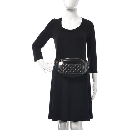Chanel Lambskin Quilted Waist Bag Fanny Pack Black 2 of 8
