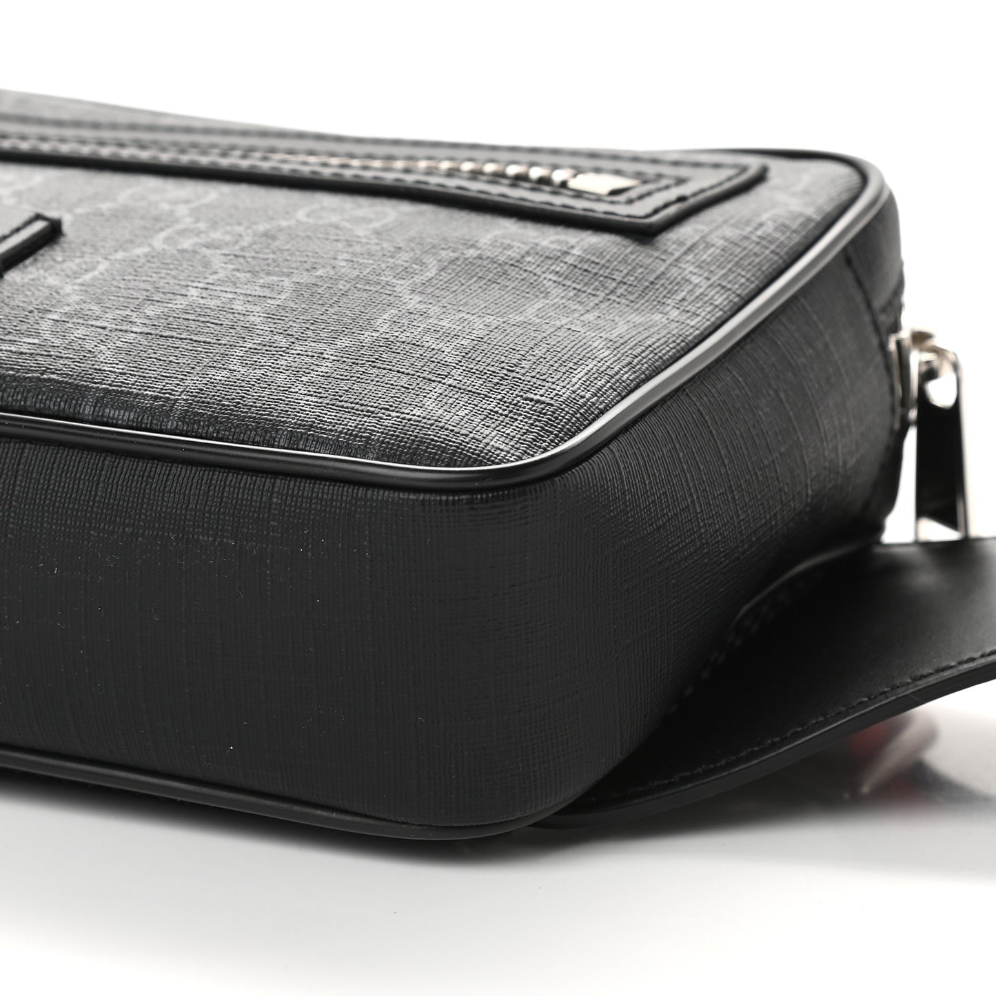 Soft GG Supreme Monogram Web Belt Bag Black Grey